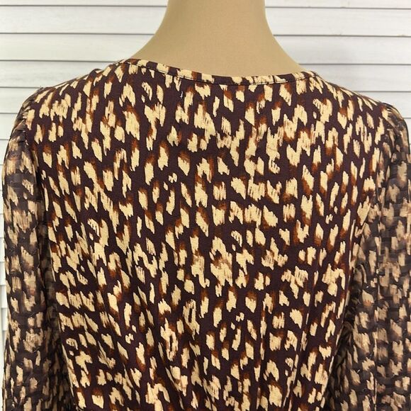 Cupio Mini Dress Large Smocked Leopard Print - Picture 10 of 15